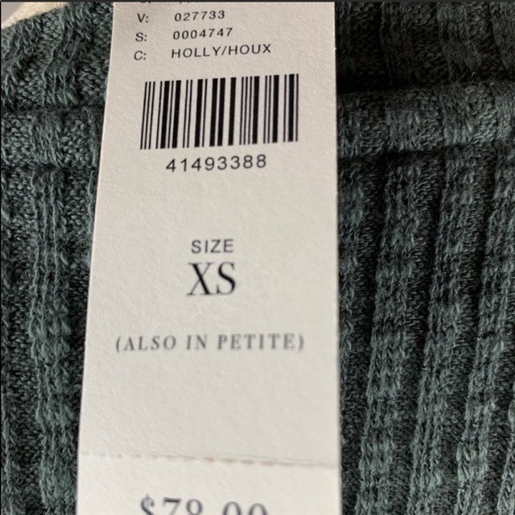 Anthropologie eri ali Tassel Olive Green Sweater NWT Size X-Small - Picture 5 of 9